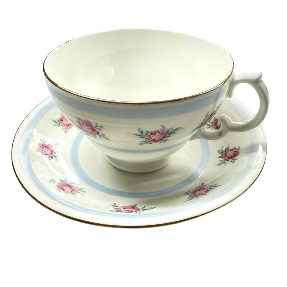 Vintage Adderley Lawley England Bone China floral Cup & Saucer